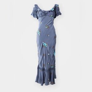 New No tags Free People Blue Floral Maxi Dress 100% viscose